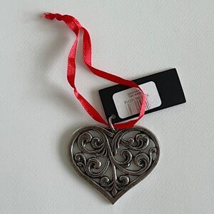 Tinn Per Pewter Heart Ornament Made in Norway